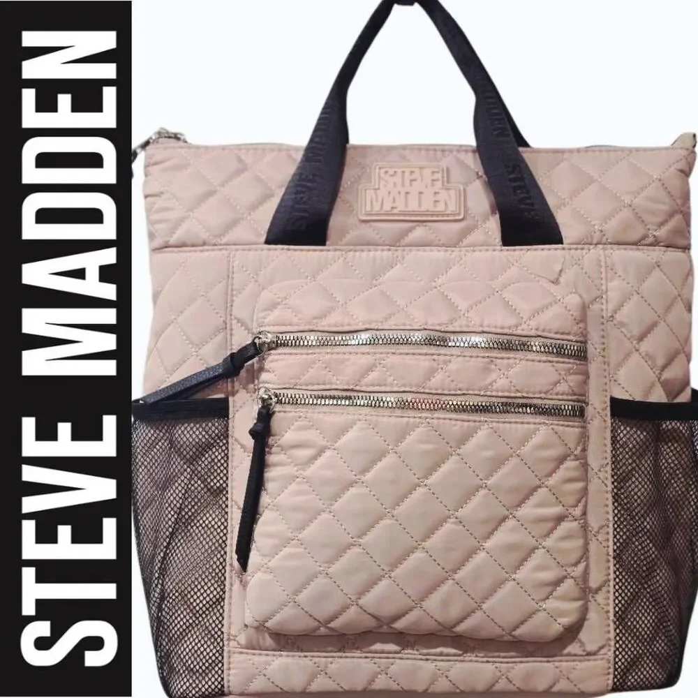 Steve Madden BJaxie Quilted Backpack/Tote Bag